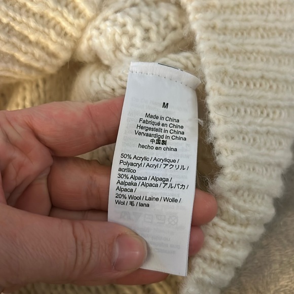 J crew cable knit pointelle sweater with popcorn flowers - Picture 4 of 5